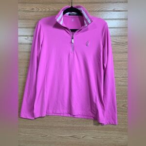 Polo Golf By Ralph Lauren Pink Quarter-Zip Pullover Size Medium